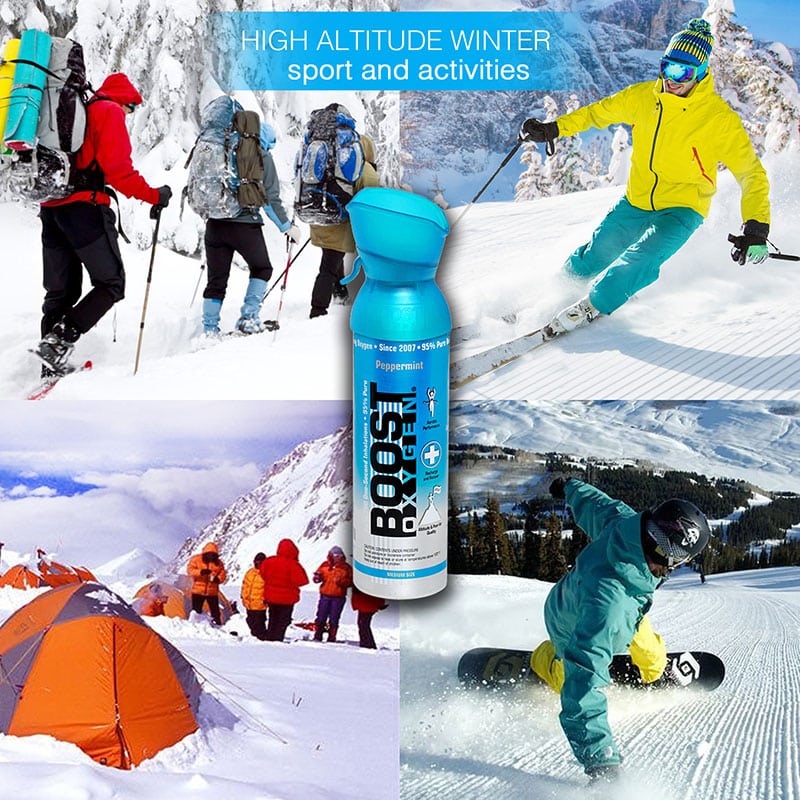 Boost Oxygen - Botella de oxígeno natural portátil para altitudes elevadas,  atletas y más, botella grande de 10 litros, menta, paquete de 2 unidades