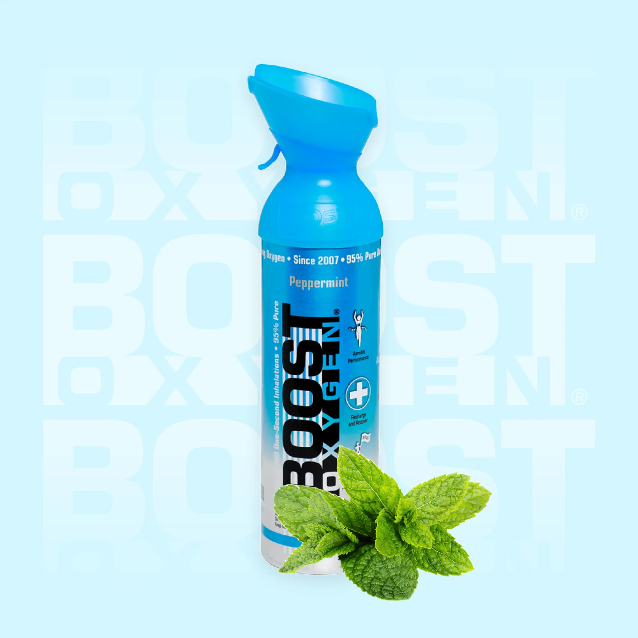 Boost Oxygen - Botella de oxígeno natural portátil para altitudes elevadas,  atletas y más, botella grande de 10 litros, menta, paquete de 2 unidades